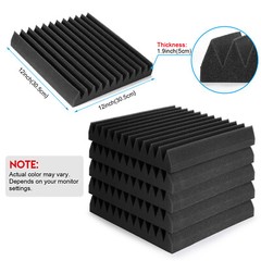 12Pack Acoustic Foam Soundproofing Sound Proofing Tiles Studio Room Wall Panels