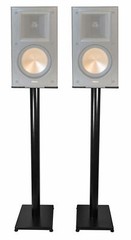 Black 37” Steel Bookshelf Speaker Stands For Klipsch RB-51 II Bookshelf Speakers