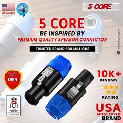 5Core Speakon 4 Pole Male Plug Compatible Audio Cable Connectors High Quality