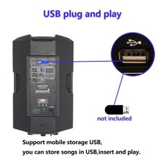15″ PA Powered Speaker 4000 Watts Karaoke Church Speaker W/ Bluetooth USB TWS SD