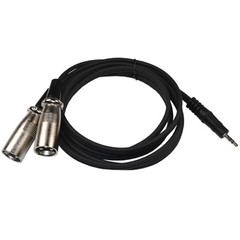 HQRP 6ft 1/8″ (3.5mm) to Dual XLR Male Cable for KRK Rokit 5 G2s, HS50m’s