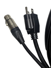 LASE 50 Ft (15.2M) Siamese PowerCon AC & XLR Audio Combo Cable (Powered Speakers
