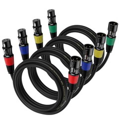 4-Pack 3ft XLR Cables – Male to Female Microphone & Balanced Speaker Cable
