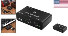 BridgeCore USB MIDI Host, USB to 5-PIN DIN MIDI Black, Metal | Connects USB M…