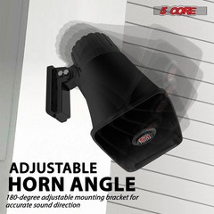 5Core 8 Inch PA Horn 250W Loud Speaker Bull Horn Loud Audio 8Ohm All Weather Use