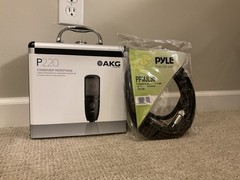 AKG P220 XLR Microphone with Case & Shock Mount and PPMJL30 Cable