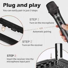 Rechargeable Handheld Wireless Microphone Set with USB-C Charging & 160 Ft Range