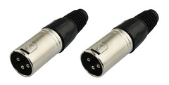 (2 PACK) PROCRAFT PC-TX004 3-Pin Male XLR Lo-Z Cable Mount Connector – NICKEL