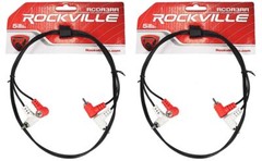 (2) Rockville RCDR3RR 3′ Dual RCA to Dual RCA Right Angle Cables 100% Copper