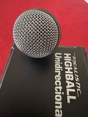 Vintage Realistic Highball Unidirectional Dynamic Microphone with Case 33-984B.
