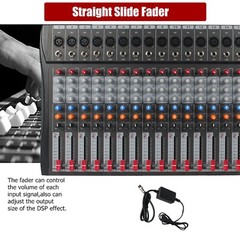 Pro 16 Channel Power Mixer Audio Mixing Console 16 DSP w/USB 110-220V Bluetooth