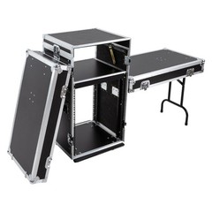 14U PA DJ Rack DJ Cabinet with 2 Table Tops Network Pro Stereo Rack with 4 Wheel