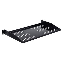1U Rack Shelf Set 4 pcs, 50lb Load, Vented Steel for 19″ Cabinets