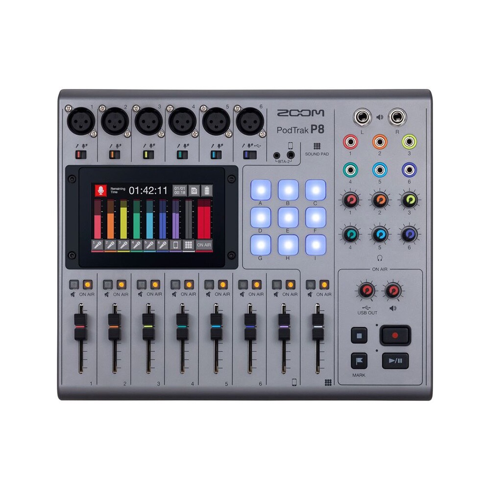 ZOOM PodTrak P8 Workstation for Podcast Recorder W/Box