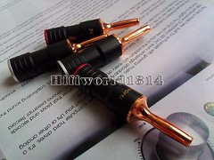 4x Audio Red Copper Plated Speaker Cable Banana Terminal Connector Plug