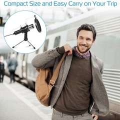 Professional Broadcasting Studio Recording Condenser Microphone Tripod Stand Kit