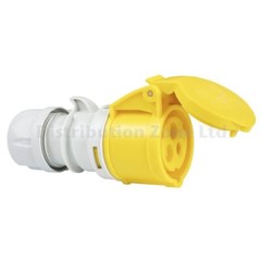 16amp 110v Yellow Site Ceeform Cable Mount Female Socket. 3 Pole PCE (213-4)