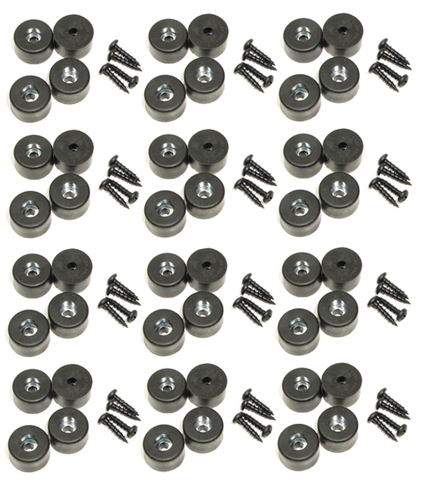 (48 PACK) PENN ELCOM 9101Y Amp / Case / Cabinet Rubber Feet – Bumper 7/8″ X 1/2″