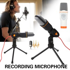 3.5mm Condenser Microphone Tripod Stand Mic for Studio Recording PC Laptop Game