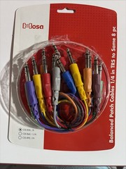 Hosa CSS-830, 1ft Balanced Patch Cables 1/4” TRS To Same, 8pc UPC: 728736005105