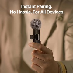 Wireless Lavalier Microphone Video Recording Mic Live For iPhone iPad Android