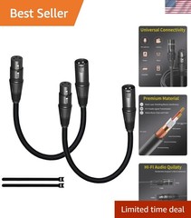 Short XLR Cables 1.6FT 2 Pack,XLR Male to Female Balanced Microphone Cord 3 p…
