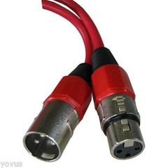 5Pack 25 Ft Foot Shielded Audio XLR Mic Microphone Cable MALE to FEMALE cord RED