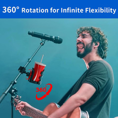 Adjustable Mic Stand Drink Holder with 360° Rotate Microphone Stand Cup Holder –