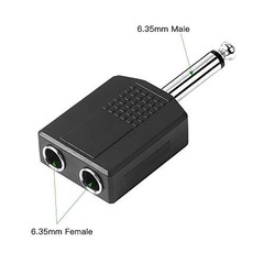 1/4″ 6.35mm Stereo Plug Male to Dual 1/4″ 6.35mm Jack 1/4 Audio Splitter TS