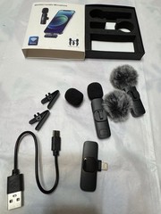 Wireless Lavalier Microphone Audio Video Recording Mini Mic iPhone(12)