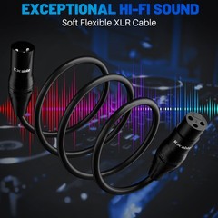 25 Foot 3 Pin XLR Male To Female Balanced Heavy Duty Microphone Patch Cord