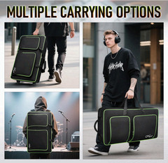 DJ Controller Rolling Case w/ Wheels for DDJ-FLX10, REV7, FLX6, 17.3″ Laptop