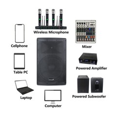 Professional 15″ 4000Watt Powered Studio Speaker W/ Universal Adjustable Stand
