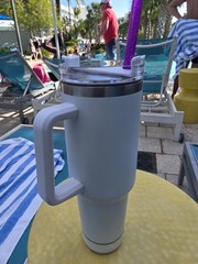 NEW 40oz White and Varies Colors Bluetooth Tumbler With Handle and Straw Lid