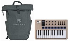 Arturia MiniLab 3 Champagne 25 key MIDI USB Keyboard Controller+Backpack