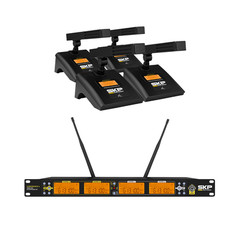 SKP Pro Audio Conference 4 Wireless Microphone System, 120 Channels, Auto Scan