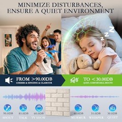 12Pack Acoustic Wall Panels, 12″×12″×0.4″ Self-Adhesive 3D 12 Pack Brick Camel