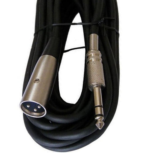 6FT-50Ft XLR 3Pin Male to 6.35mm 1/4″ Stereo TRS Male Balanced Audio Mic Cable