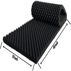 1 Pack Egg Crate Foam Sound Proof Panels for Walls,48“X24“X2“ Black