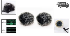 Lavalier Wind Muff Windscreen 2 Pack for Microphones 0.4inch Black White