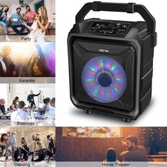 25W 8″ Wireless Party Speaker Portable Karaoke DJ Bass w Disco Lighting Mic