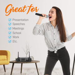 -PRO Professional Wireless Microphone System – Dual UHF Band, Wireless, Handheld