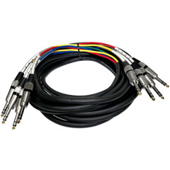 4 Channel 25 Foot 1/4 Inch TRS Snake Cable – TRS Fantail Cable Snake 25 Feet