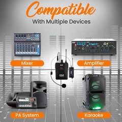 Pyle UHF Wireless Microphone System Kit – Portable Professional Black