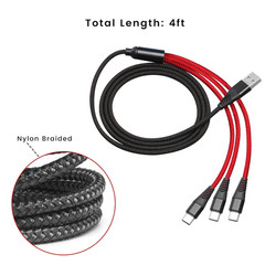 3-In-1 USB C Cable Replacement for Rode Wireless Go II Microphone System, Nylon