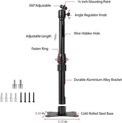 Mini Projector Ceiling Wall Mount Adjustable 10.6 inch – 16.5 inch, Black