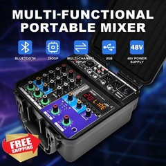W IN-MIX 150W x2 Powered Mixer Bluetooth USB 4 Channels