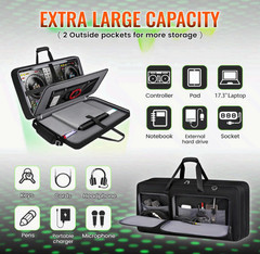 DJ Controller Bag for DDJ-FLX10/GRV6/REV5/REV7/FLX6/1000 with Laptop Slot
