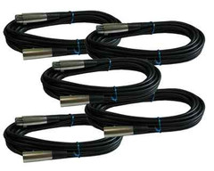 5Pack Lot 3Pin XLR male to female Microphone Mic Extension Cable 15 ft foot cord