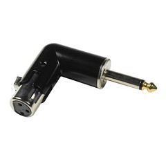 HQRP 3-Pin XLR Female to 1/4″ Male TS Angle Adapter Positions Right Left and 90°